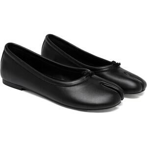 Womens Black Square Split Toe Minimalist Classic Avant Garde Ballet Flats 8.5 W